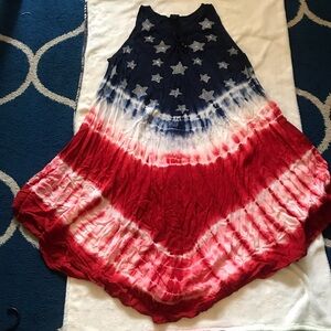 American flag flowing summer dress